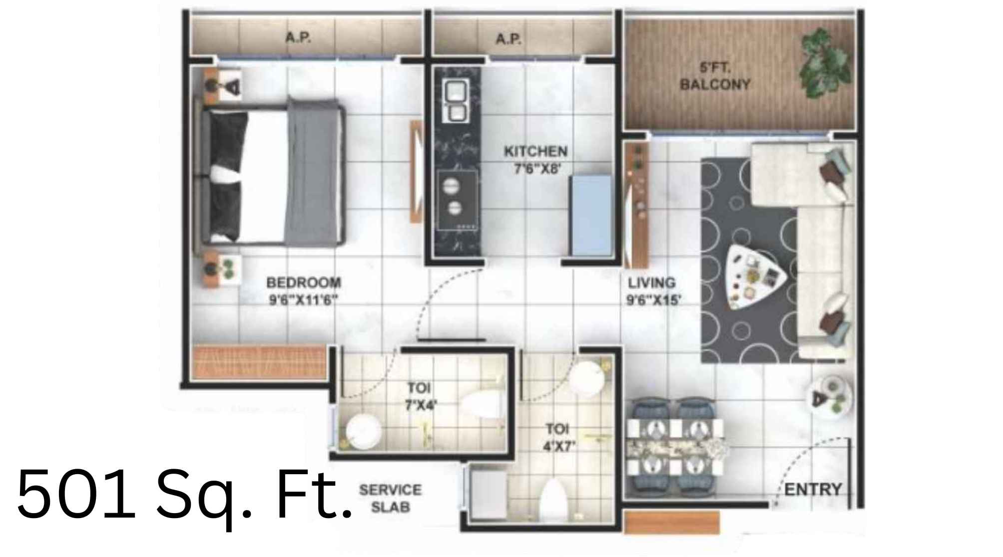 Morya-Sai-Heaven-1-BHK-Floor-Plan